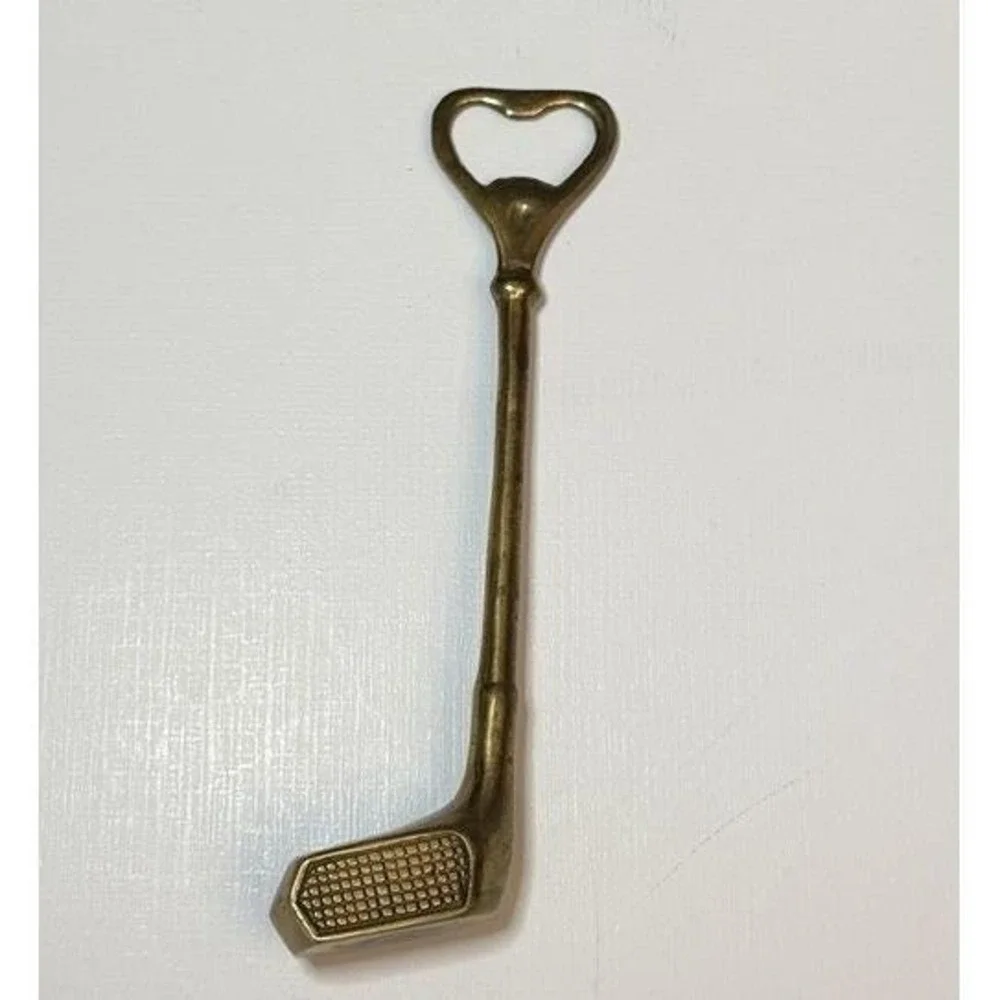 Vintage Brass Golf Club Bottle Opener Golfing Sport Gift Portable‎ Fun Barware